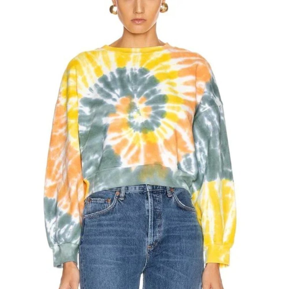 Agolde Spiral Tie-Dye Sweater - Yellow, Orange, Gray